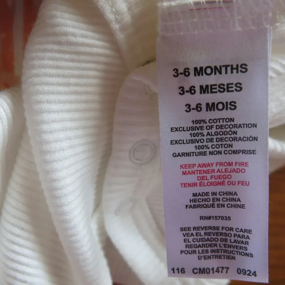Baby Girl *NWT*2 Piece Outfit Size 3/6 Month Short Sleeve Head Band White Sassy